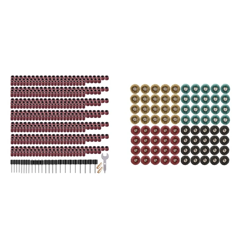 

531 Pcs Grinding Machine Sockets Drum Cores Drill Bits & 80 Pcs 1 Inch Abrasive Wheel Buffing Polishing Wheel Grinding