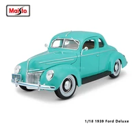 maisto 118 1939 ford deluxe coupe classic car alloy car model static die casting model collection gift toy gift