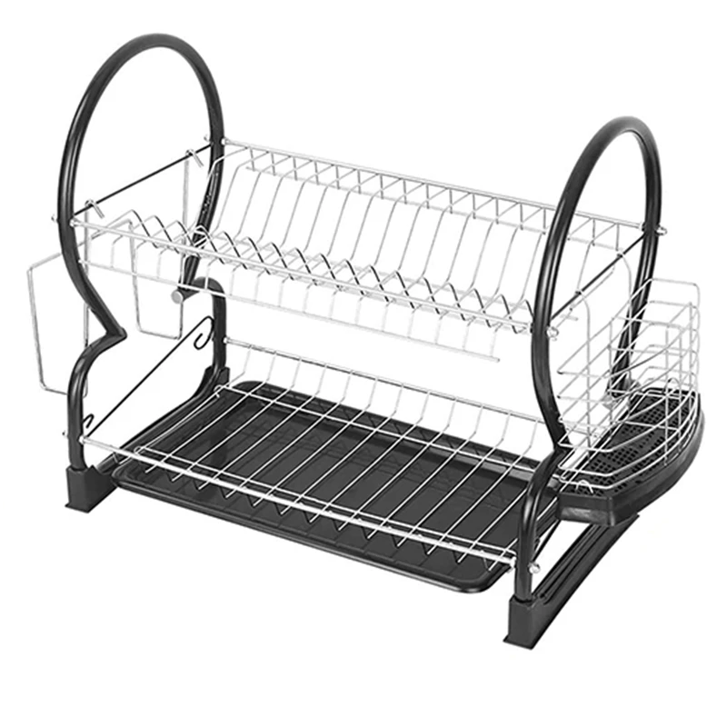 

2-Layer Cutlery Drain Rack With Cutlery Rack Cutlery Drying Rack With Drip Tray