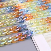 length 70cm mixed transparent ab color acrylic link chain lobster clasp chains for sun glasses chain jewelry making links chain