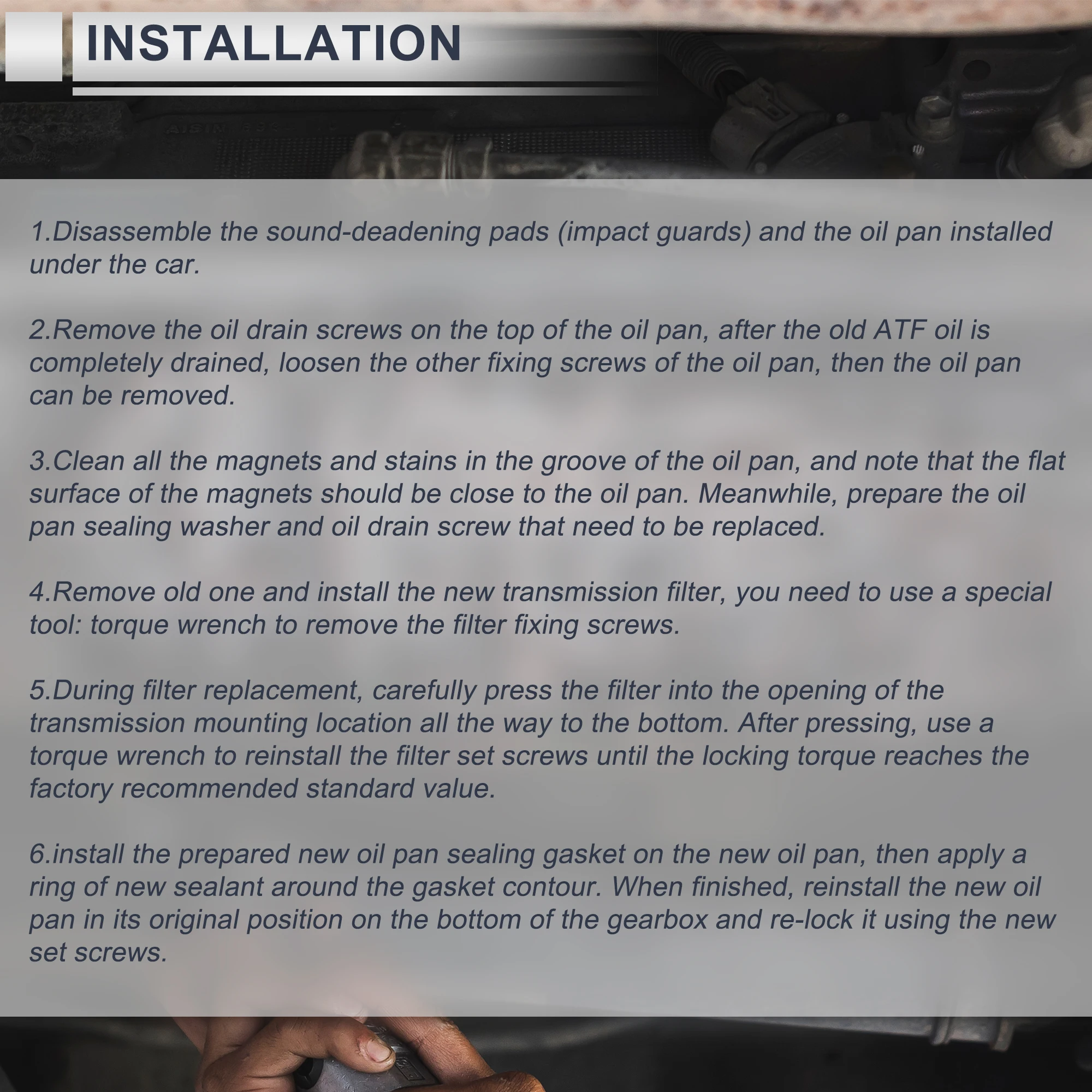 UXCELL 09E/6HP26A/6HP28/6HP32 Номер фильтра коробки передач. 0501223001 для A4 Quattro Avant База 2.0L L4 - Газ