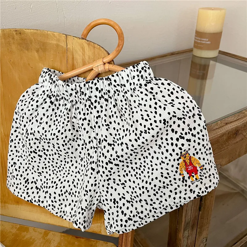 Широкие свободные шорты для малышей С Рисунком Тигра и льва |