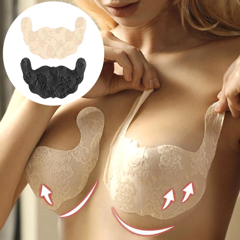 

1Pair Women Reusable Lace Nipple Cover Pasties Stickers Adhesive Breast Lift Up Tape Push Up Invisible Bra Pad Pasties Intimates