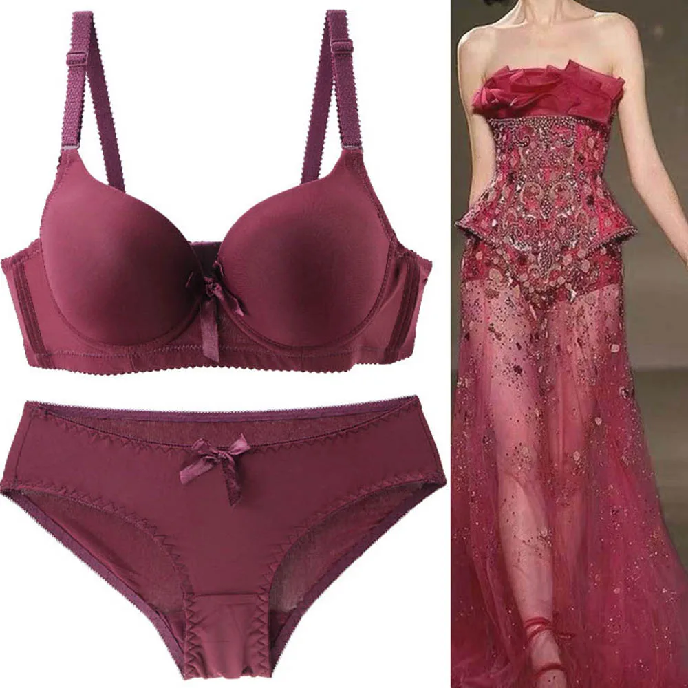 New Bra Set Sexy Soft Lace Women Bra Set Adjusted-straps Padded Push Up Lace Underwear Set Intimate Plus Size Bra Panty Set