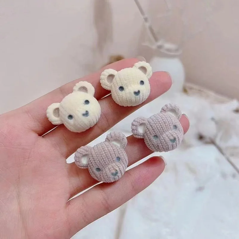 Модные серьги-гвоздики для женщин милые серьги в виде кролика медведя животных