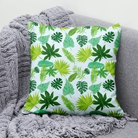 nordic style pillowcase sofa cushion cover simple green leaves decor livingroom home bedroom dormitory printing pillow cover set