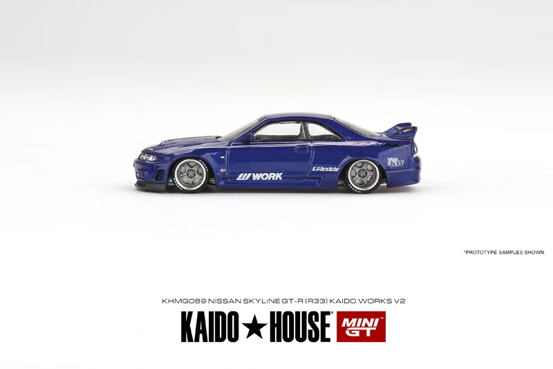 KAIDO HOUSE MINI GT KHMG089 1/64 Nissan Skyline GT-R R33 синяя литая под давлением модель автомобиля из