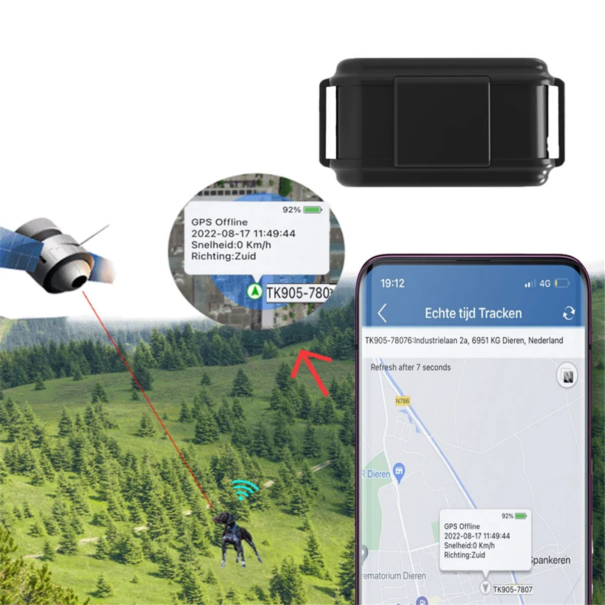 TK919 4G GPS трекер для животных собак GPRS-локатор аккумулятор 3000 мАч