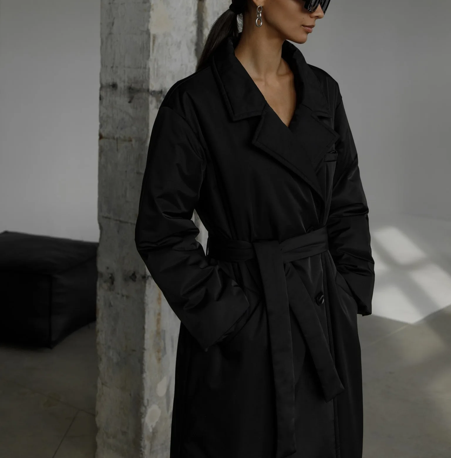 Long Coat,Solid Color in Autumn and Winter 2022, Slim, Commuting, Cotton Coat with Belt