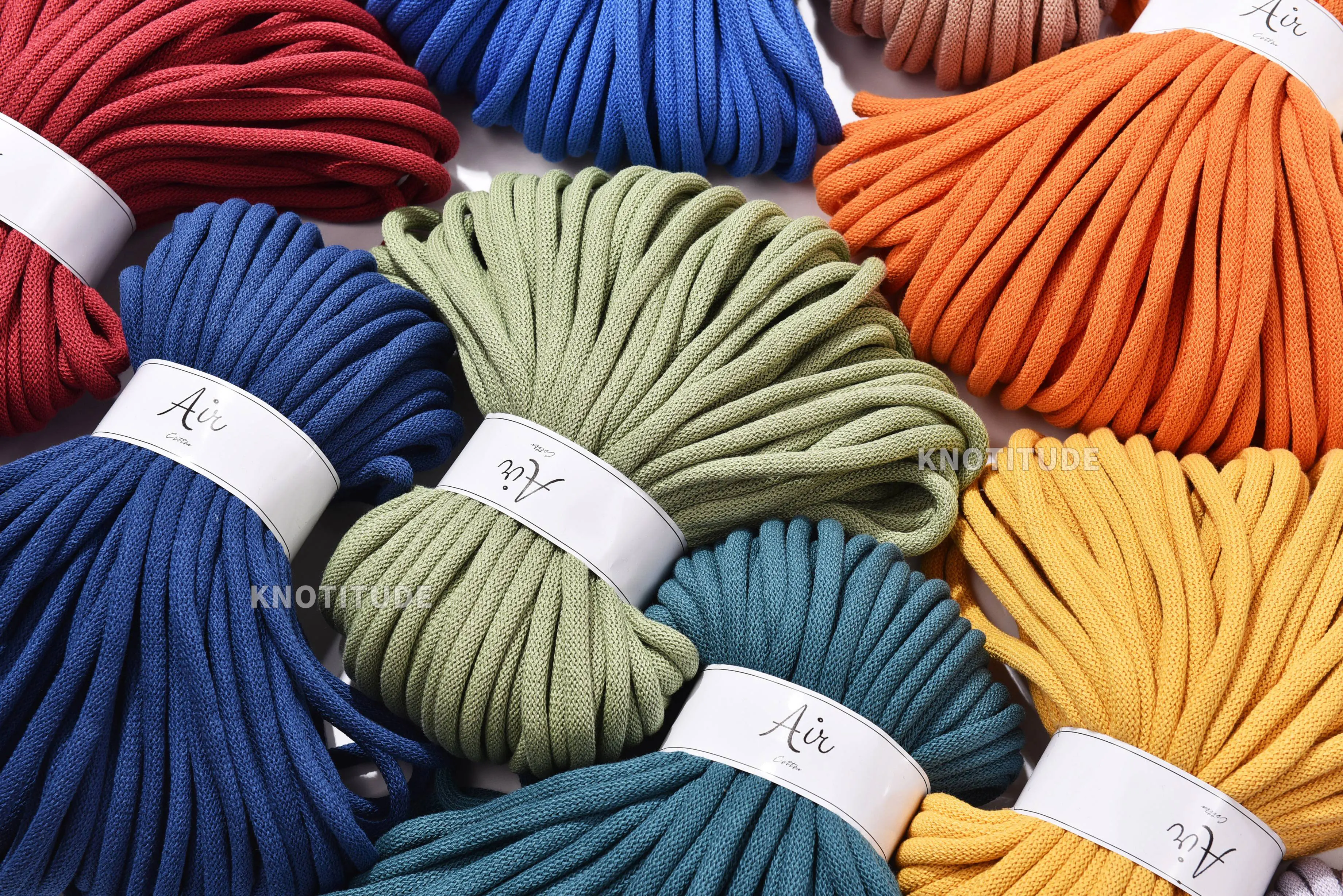 Крупный плетеный шнур 9 мм 50 ярдов из чистого хлопка для макраме плетения