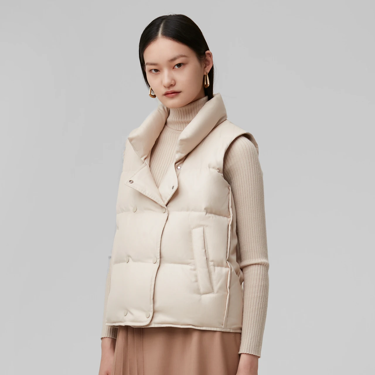 BOSIDENG женский зимний жилет утепленный 90% на гусином пуху теплый B 00144202