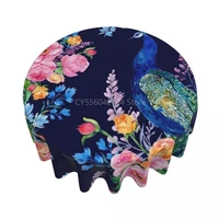round tablecloth 60 inch peacocks and flowers table cover for dinner kitchen