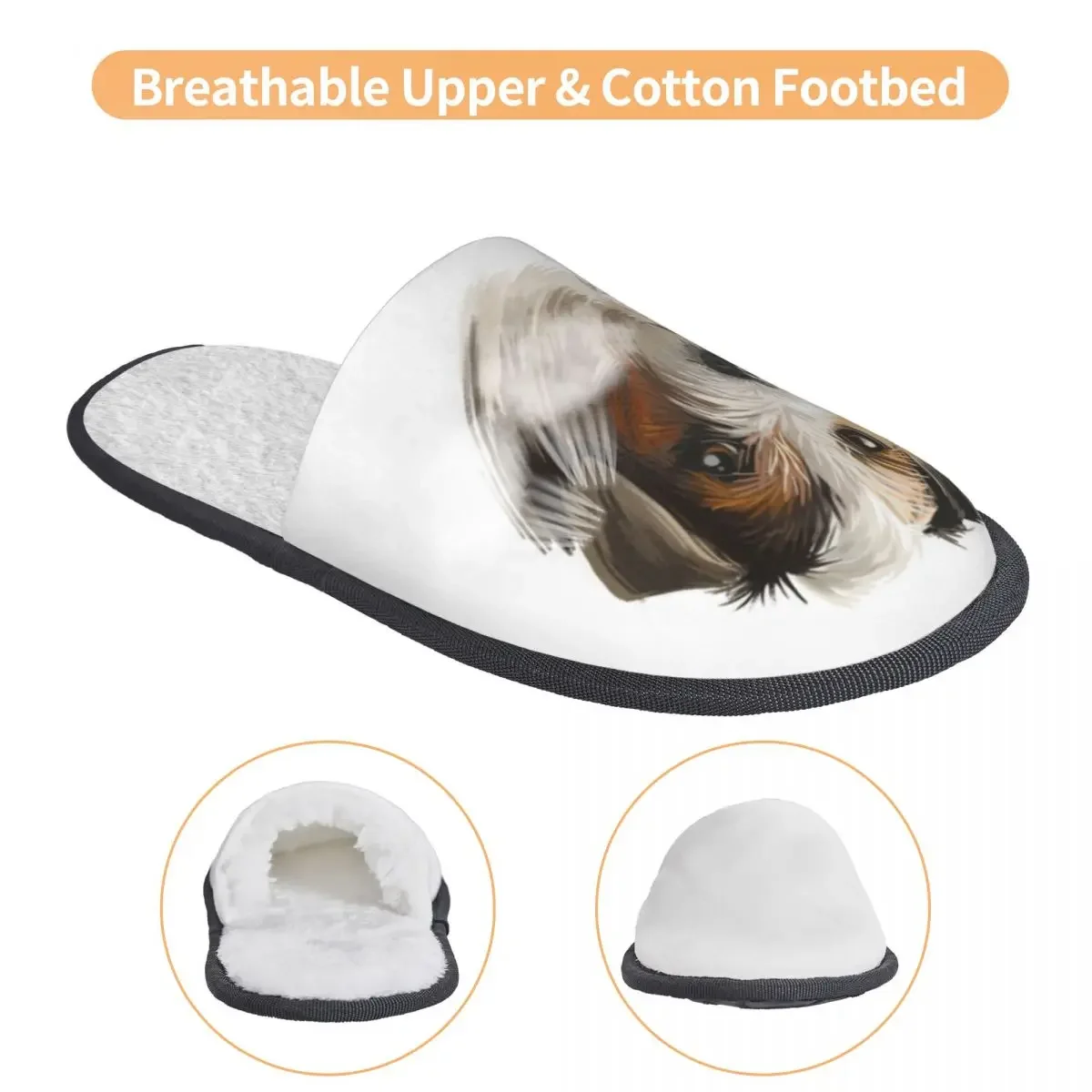 Мягкие тапочки Parson Рассел-терьер собачья портретная Нескользящая напольная