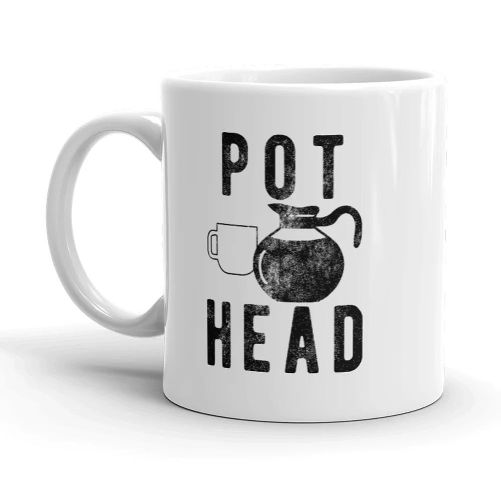 

Pot Head Mug Funny Coffee Sarcastic Cool Stoner 420 Coffee Cup-11Oz