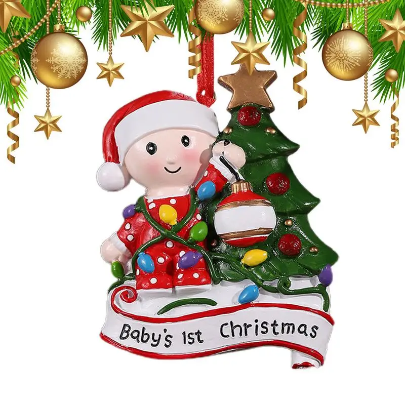 Детские первые рождественские украшения зимняя подвеска с рождественским