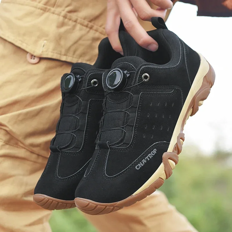 Мужская походная обувь треккинговые кроссовки с вращающейся кружевной пряжкой