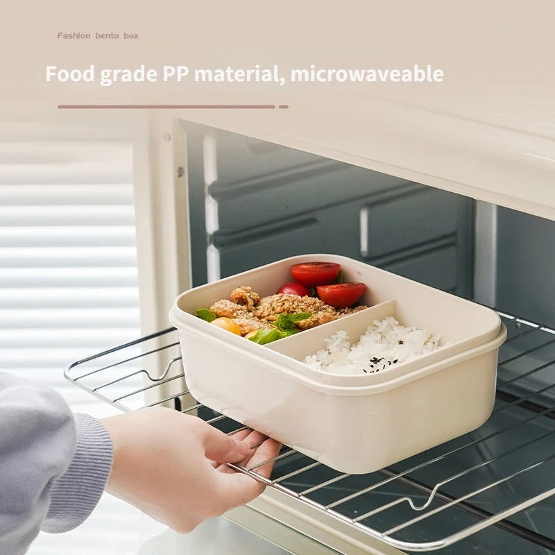 Цена Ланч-бокс для микроволновой печи, столовая посуда из пшеничной соломы, контейнер для хранения пищи, детский школьный офисный отсек, гермети...