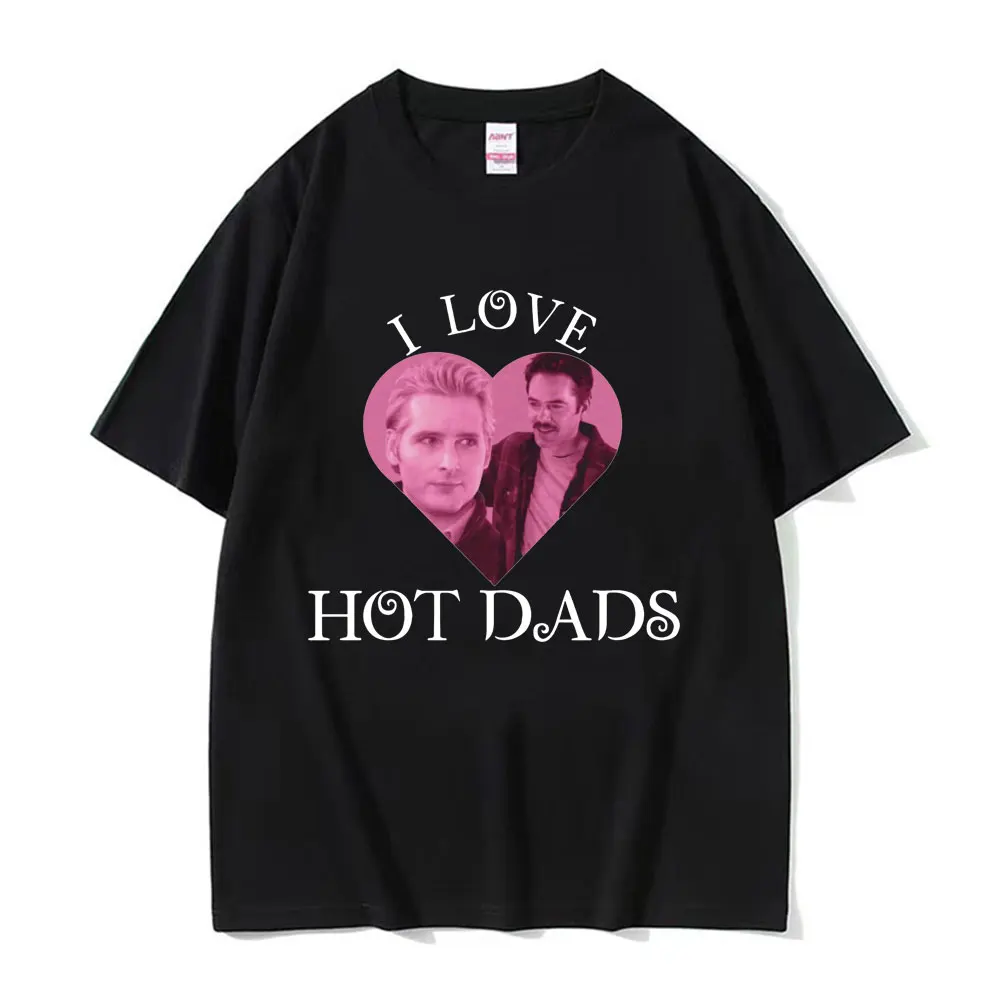 Футболка с рисунком «I Love Hot Dads», футболки с рисунком Сумерки саги, Чарли, лебедь, Билли, берук, мужская и женская хлопковая Футболка большого размера, уличная одежда