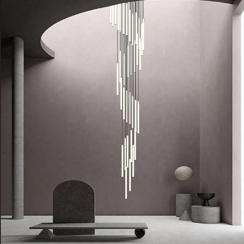 

Minimalist Tube Ceiling Chandelier Modern LED Lights Lighting Fixtures Stair Home Decoration Room Ceiling Lamps for Staircase