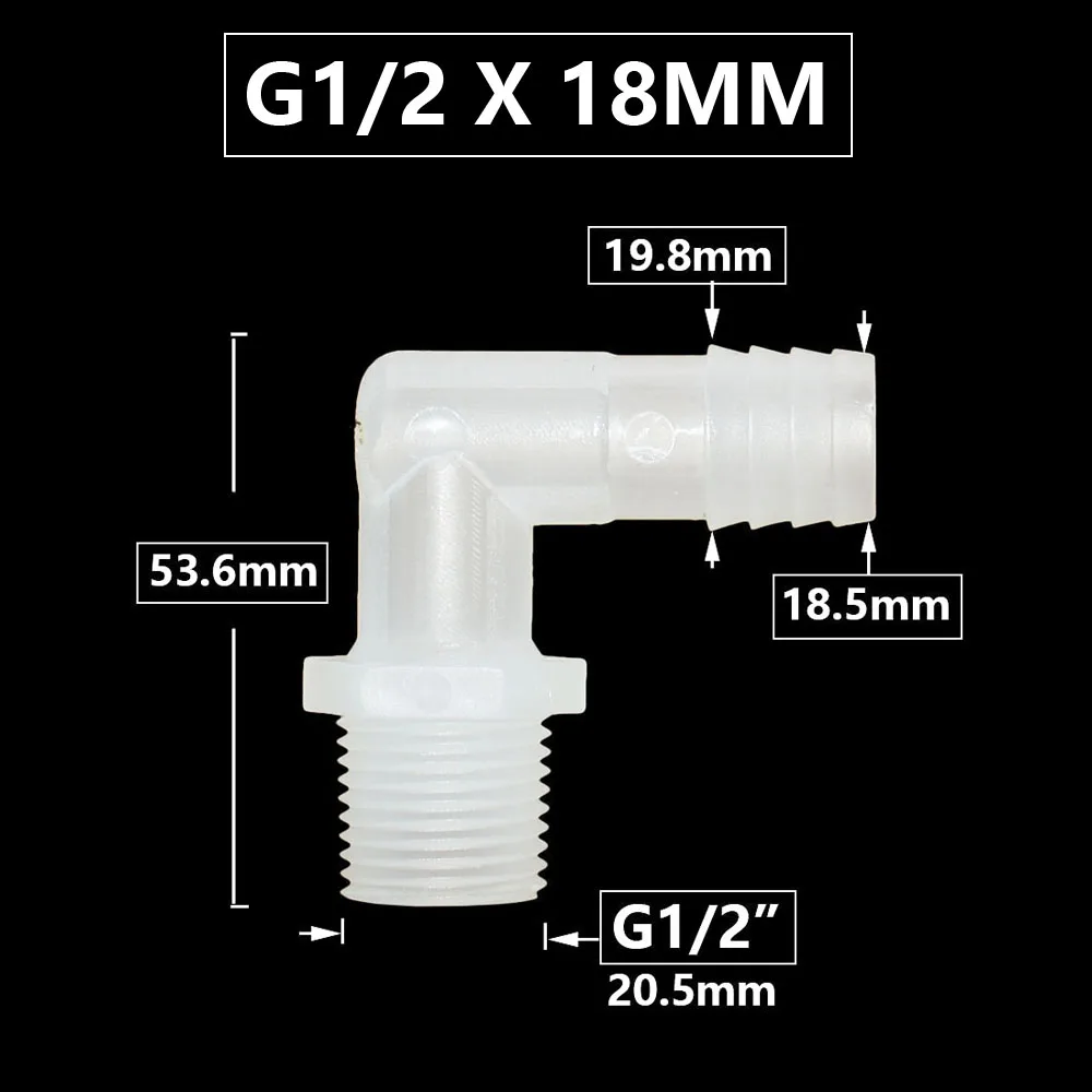 

KWZL Угловой пластиковый соединитель для шланга 1/2", 6/8/10/12/13/14/16/18 мм