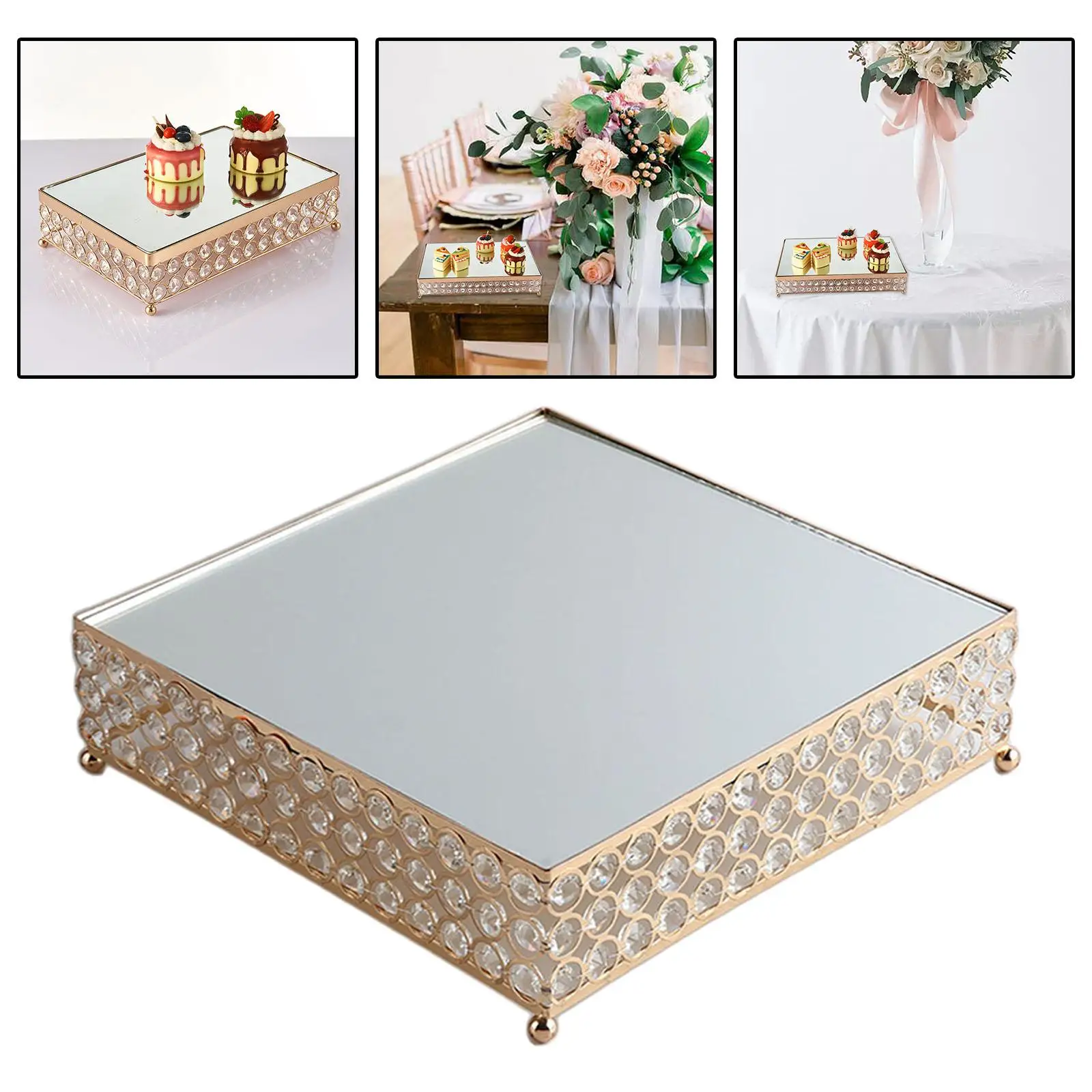 

Cake Stand Dessert Tray Home Decoration 20x20cm Candlelight Stand for Pastry
