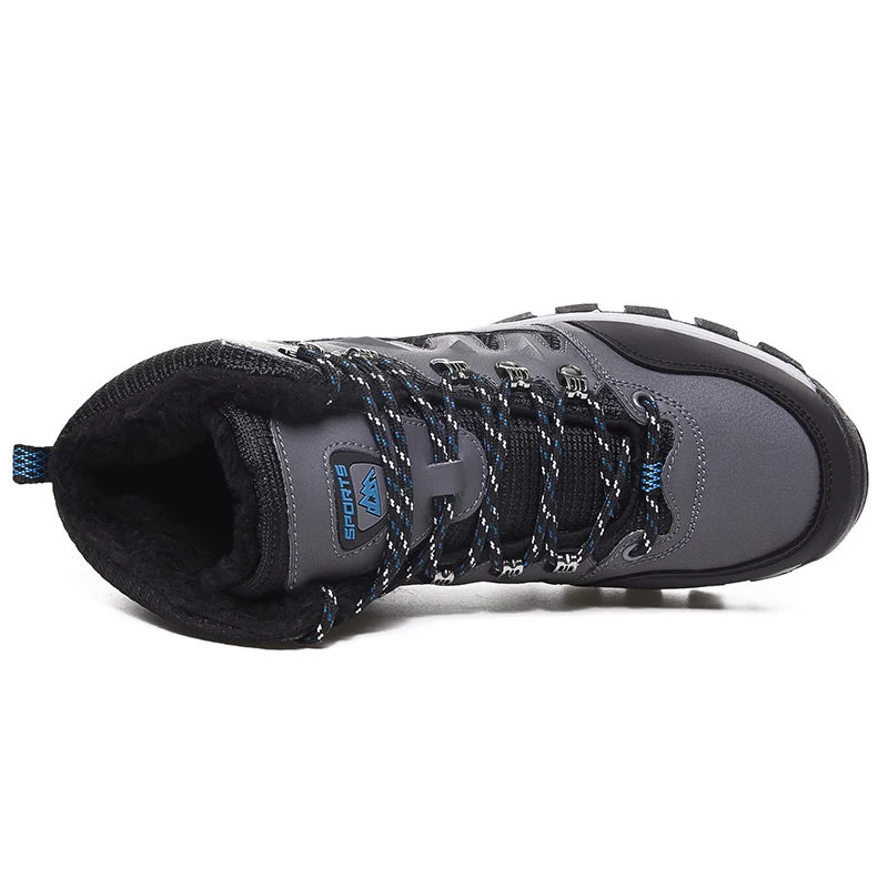 Keep Warm Winter Hiking Shoes With Fur Waterproof Outdoor Hiking Boots Man Sneakers Trekking Shoes Unisex Plus Size 36-47