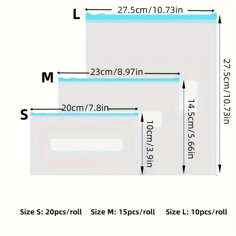 

Многоразовые прозрачные пакеты для хранения 45 шт