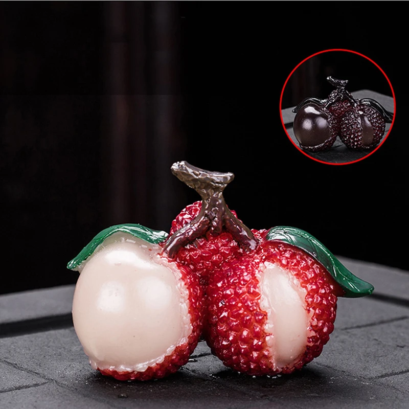 

Color Change Litchi Figurine Tea Pet Gong Fu Tea Ceremony Accessories Decoration Living Room Resin Tea Pets Desk Ornament Gifts