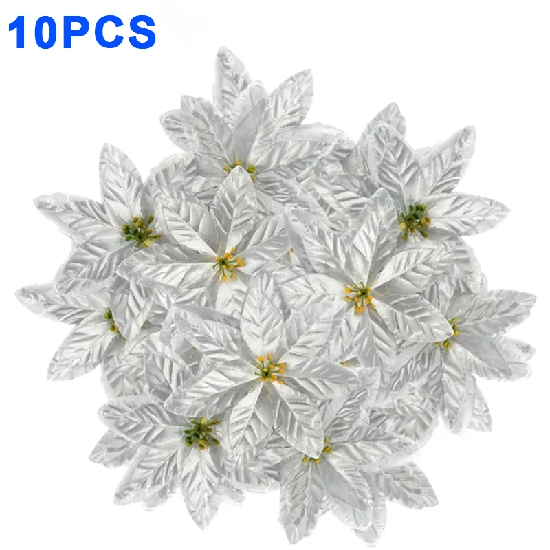 

Искусственные цветы poinsettia, красные, 10 шт.