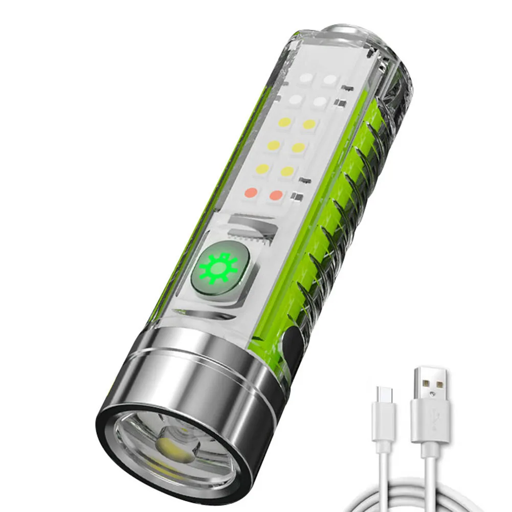 

Multifunctional Keychain Flashlight Light USB Charging Keychain Flashlight 8 Modes Waterproof Torch Lighting for Money Detector