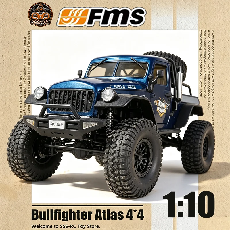 Фото Радиоуправляемый внедорожный монстр-трак FMS 1:10 4WD, имитация пикапа, модель RC для любителей активного отдыха и скалолазания №1
