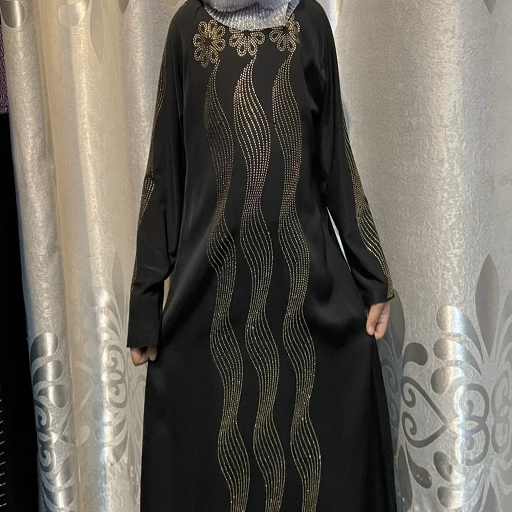 Платье для девушек Рамадан хиджаб Абая с шарфом бисером кафтан мусульманская одежда Caftan Marocain длинное женское платье