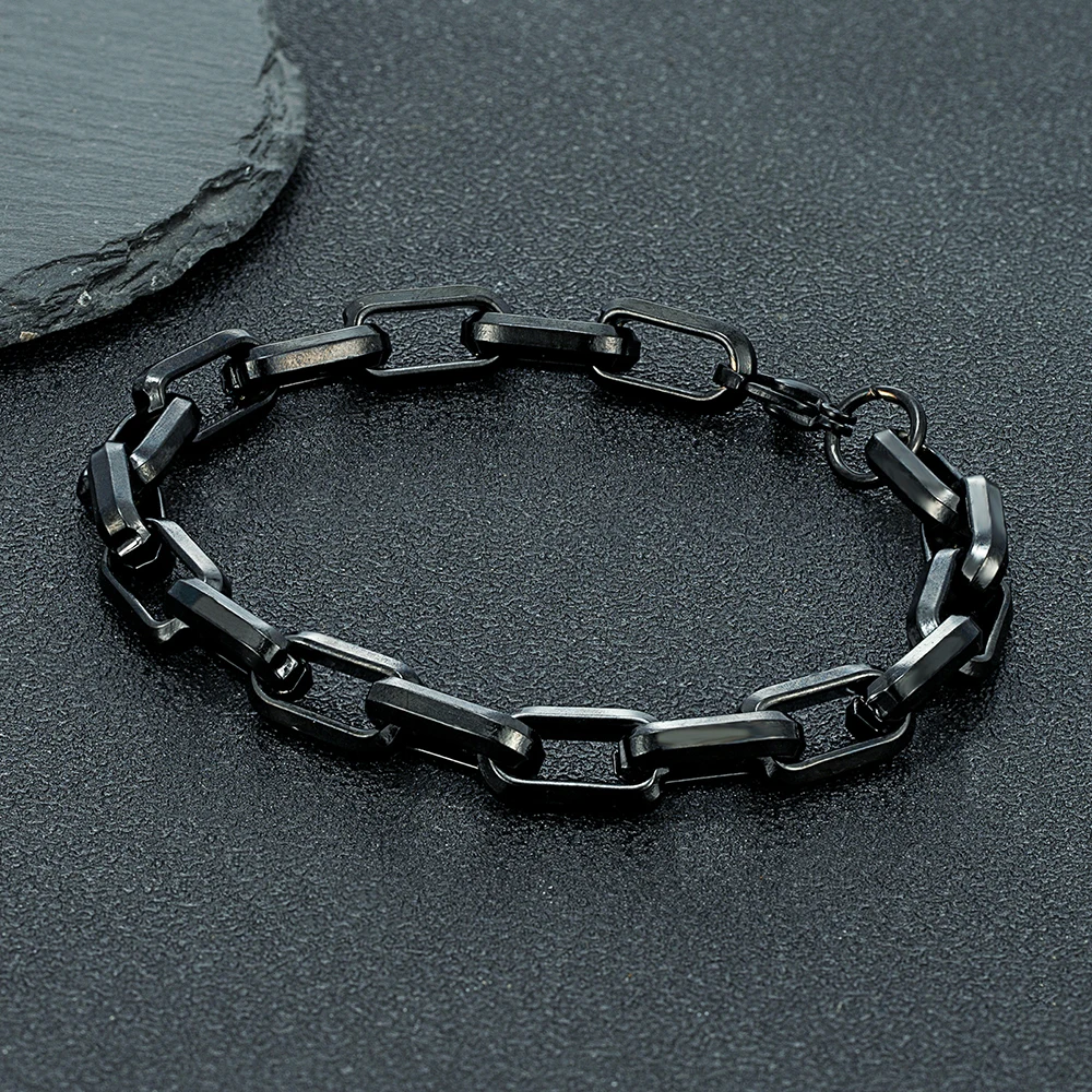 Винтажный локомотив черный Золотой Цвет Скрепка-зажим цепь браслет для мужчин