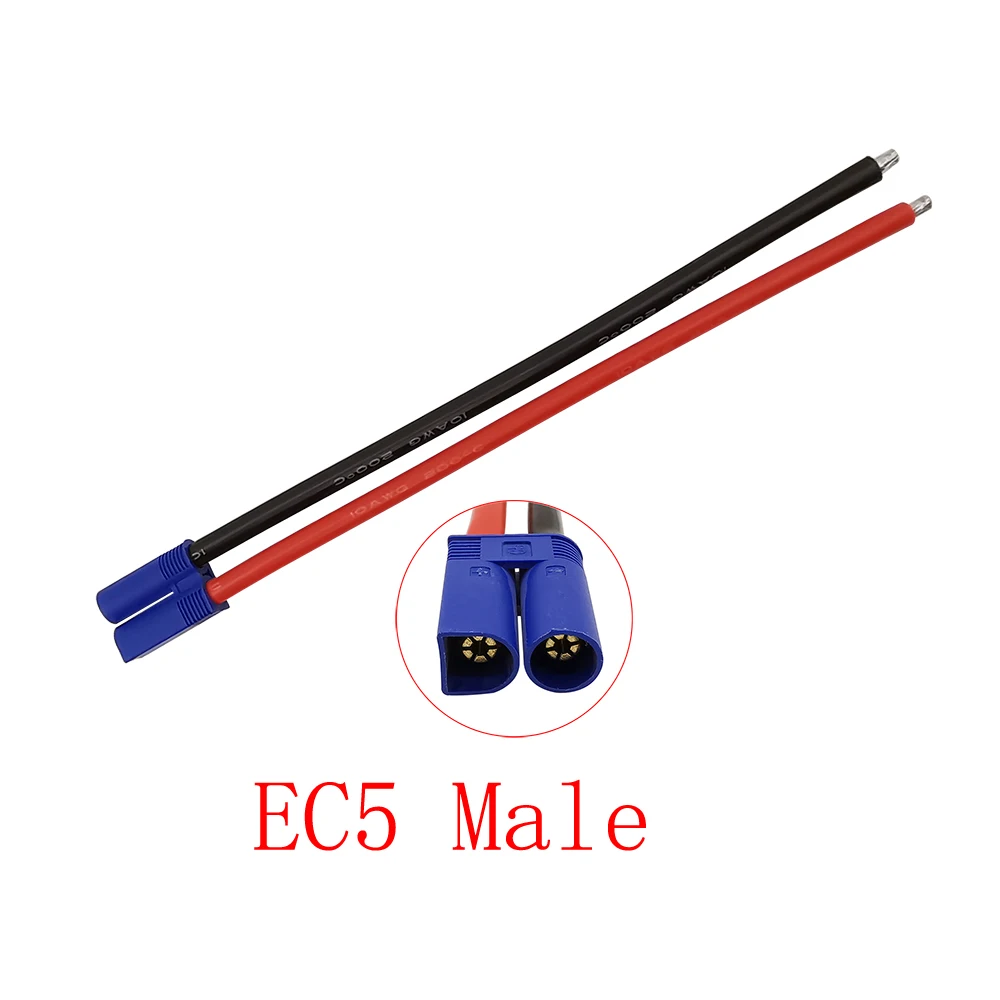 

EC5 10AWG Силиконовый кабель EC5 Штекер/гнездо Разъем для косички для радиоуправляемых батарей Игрушки Косичка Длина провода 15 СМ 30 СМ 50 СМ