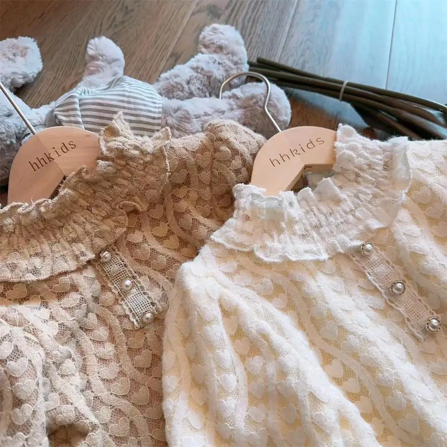 Осенне-зимняя рубашка с плюшевым низом для девочек новый детский топ длинными