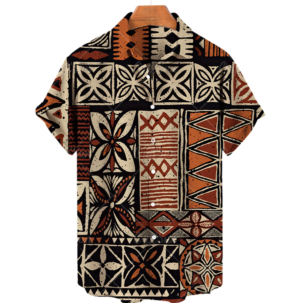 

2022 men's 3d printed cool shirt cashew pattern flower clothing casual fashion single-breasted cardigan short-sleeved shirt men