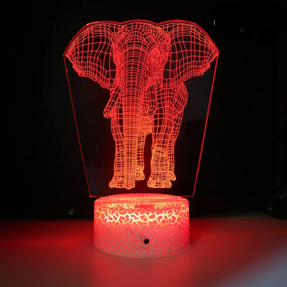 

3D Elephant Horse Lamp Led Night Light for Bedroom Decoration USB Plug In Touch Remote Control Bedside Table Lamp Gift Animal