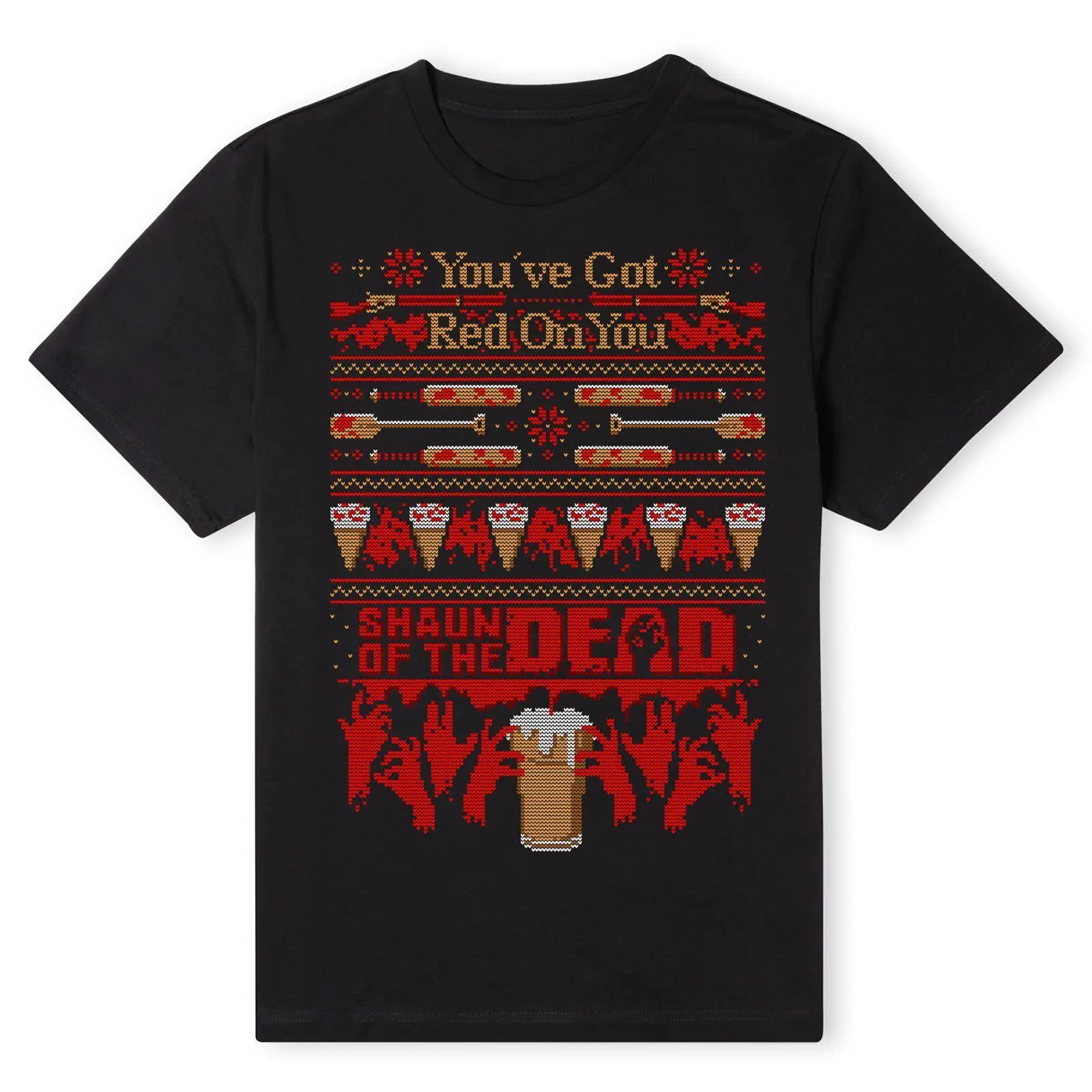 Официальная футболка Shaun Of The Dead You've Got Red On You — черная