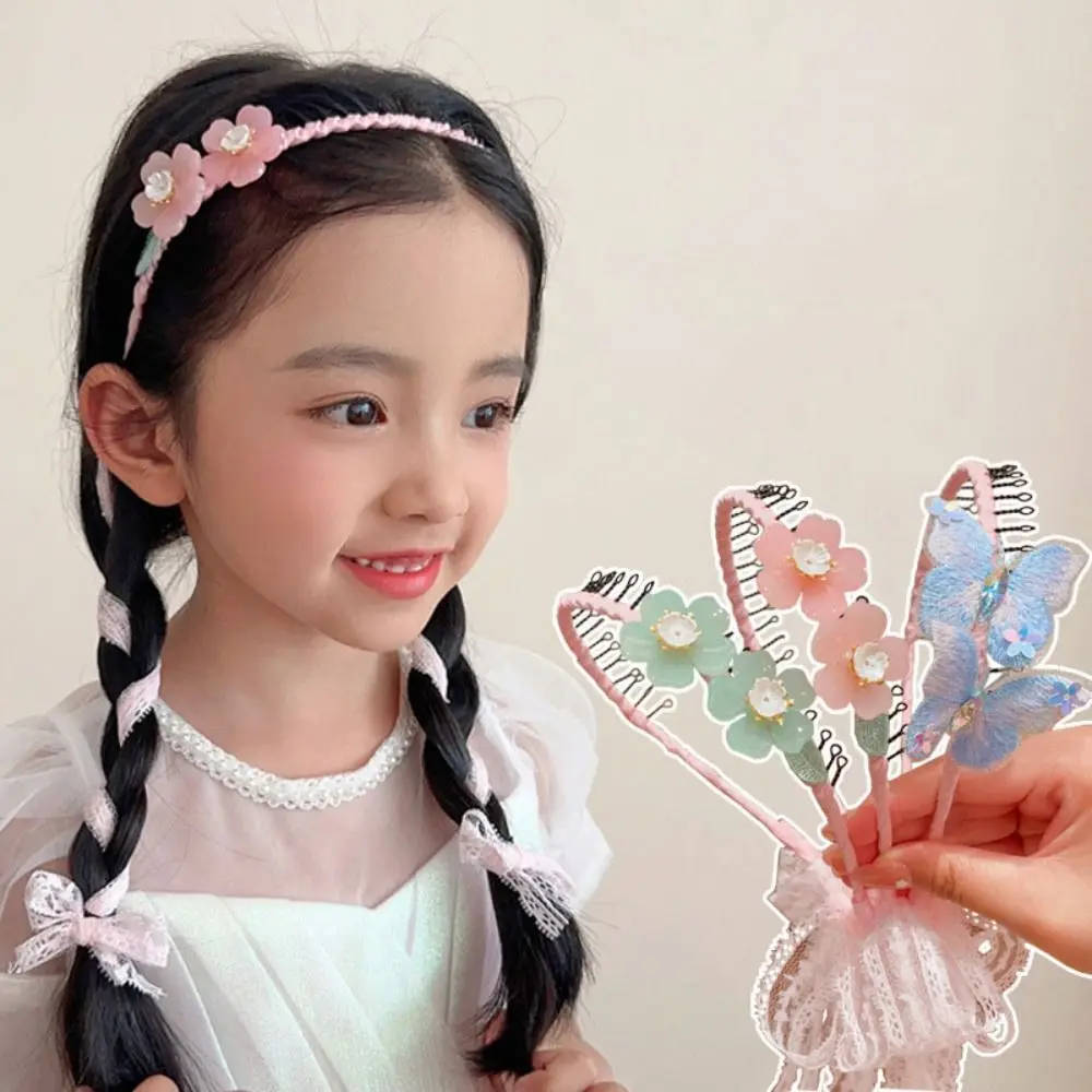 Butterfly Ribbon Hairband Headband Party Wedding Flower Girls Wreath Hair Hoop Crown Flower Hair Band Hair Accessories Ornaments