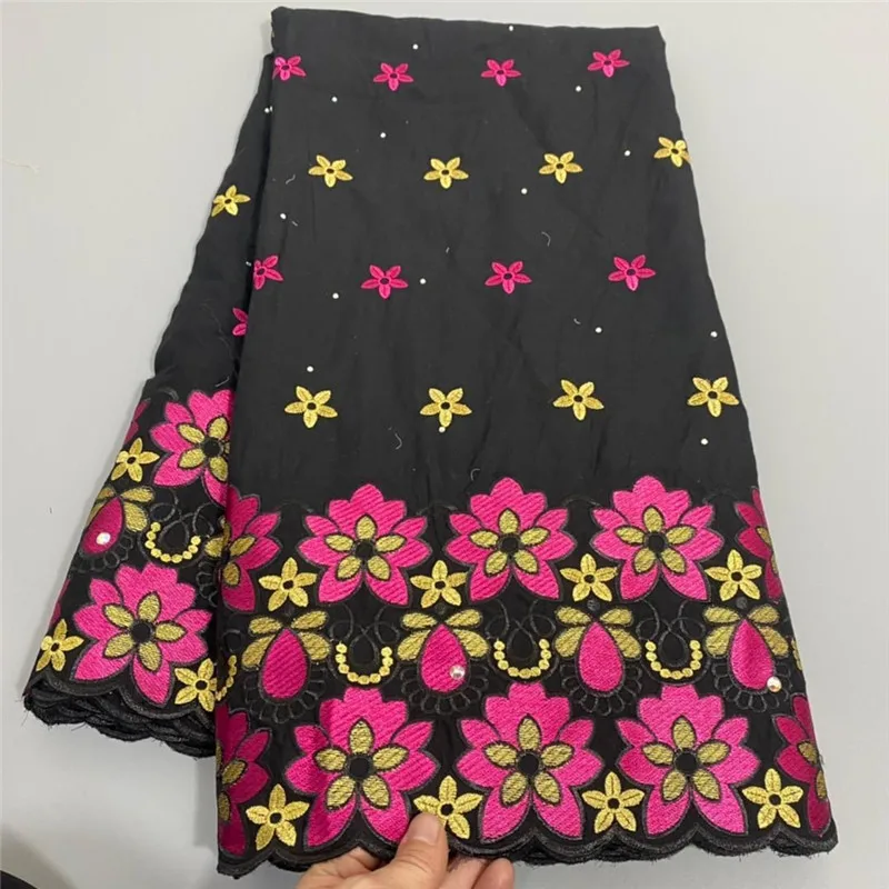 

5 ярдов швейцарская вуаль кружева вышивка Высокое качество африканская сухая 100% хлопок Дубай Тяжелая бисерная ткань для свадьбы 3L112203