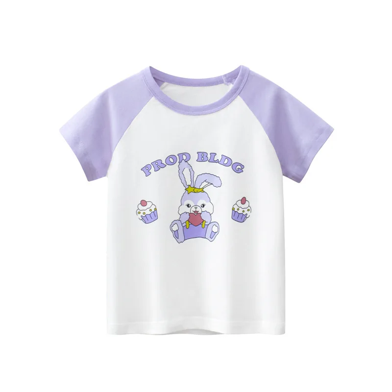 

Children's clothing 2022 summer new girls' tops rabbit short-sleeved T-shirts