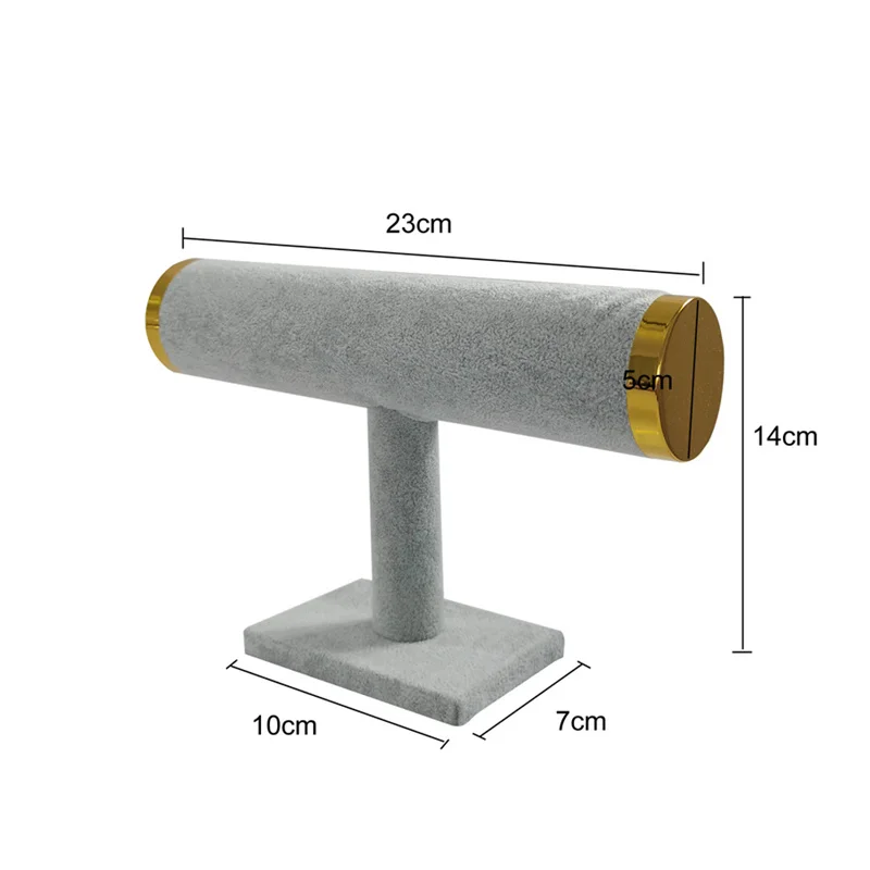 

Бархатная Однослойная Металлическая Подставка Для Украшений T-образный Органайзер Для Браслетов, Резинок Для Волос