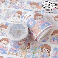 kawaii girl washi tape bronzing cartoon decor masking tape for scrapbook planners gift wrapping diy school stationery supplies