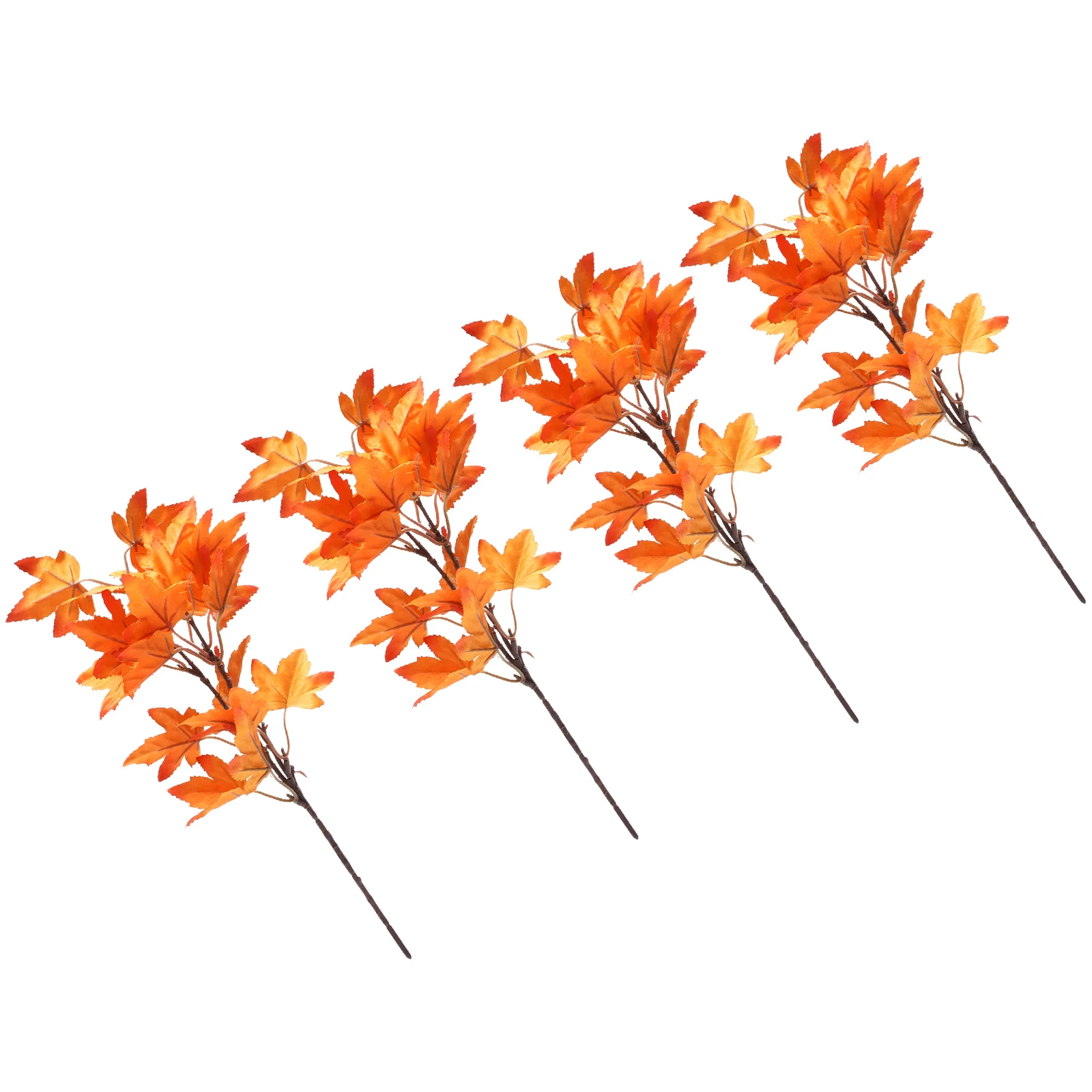 

Maple Leaves Leaf Autumn Artificial Fake Fall Picks Stem Faux Floral Decoration Branches Flower Twig Supplies Stems Thanksgiving