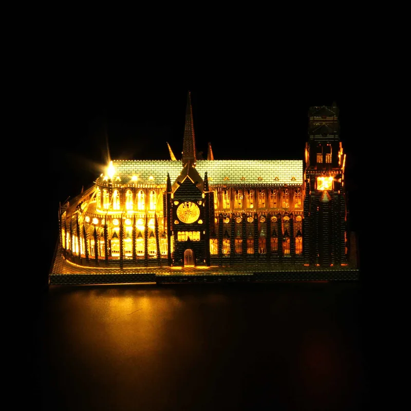 Трехмерная металлическая 3D модель Пазл Нотр-Дам ручной работы пазл-собор подарок