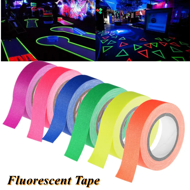 

Fluorescent tape 6 colors matt cotton cloth ultraviolet luminous neon cloth tape home decoration waterproof stickers reusable