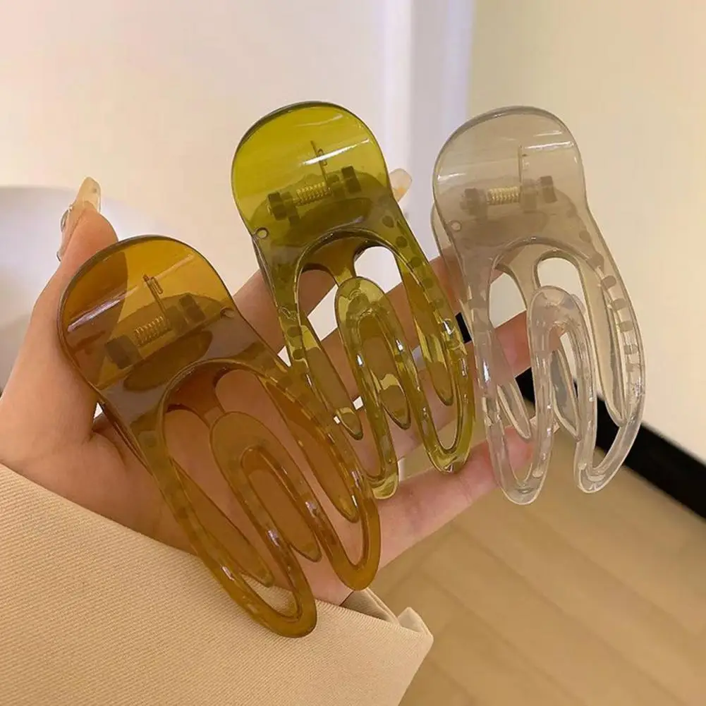 

Chic Women Hair Clip Anti-slip Smooth Edge Anti-break Multi Teeth Lightweight Elastic Spring Women Hairpin Hair Accessories