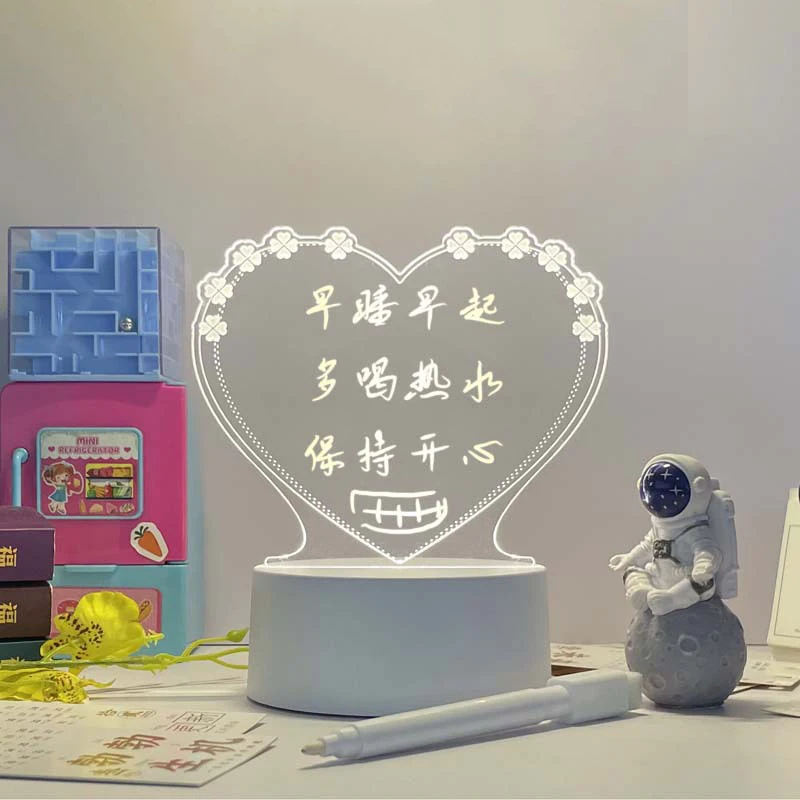 

Creative Note Board USB Led Night Light Valentine's Day Gift Decor Nightlights Girlfriend Birthday Gift Wedding Decor Night Lamp