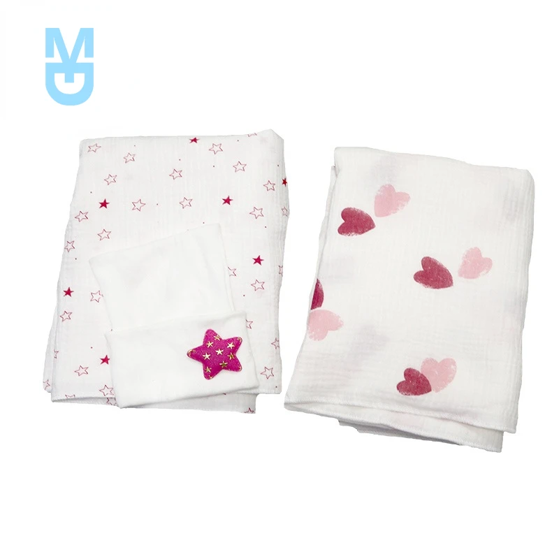 

New Muslin born Baby Photography Props Blankets Swaddles Hat Set Girls Soft Swaddle Wrap Organic Cotton Bedding Towel Swaddle