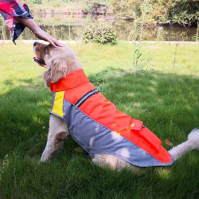 

Dog Clothes Four Seasons Outdoor Training Coat Dog Raincoat Waterproof Golden Retriever French Bulldog Reflective Pet Clothes